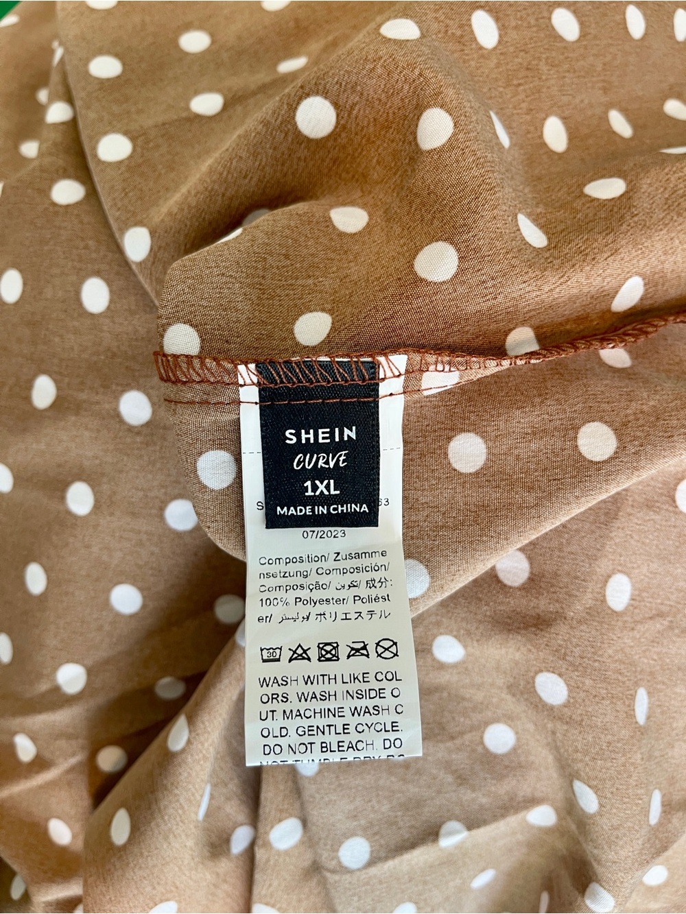 SHEIN Brown Maxi Skirt with White Polka Dots - Picture 5 of 7